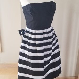 Black and White Strapless Dress